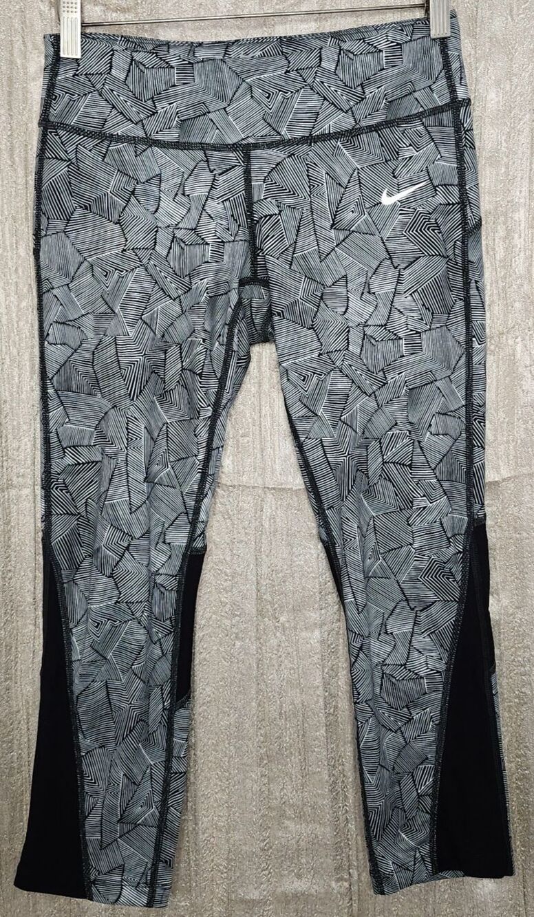 Nike Dri-fit Epic Lux Black & White Patterned Women’s Running Tights S